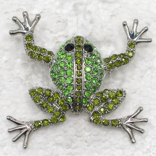 12pcs/lot Wholesale Fashion Brooch Rhinestone Frog Pin Brooches Accessories C101043 Brooches