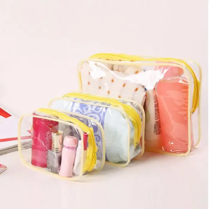 New Arrival New Transparent Cosmetic Travel Bag Women Makeup Organizer PVC Washing Bags Zipper Pouch