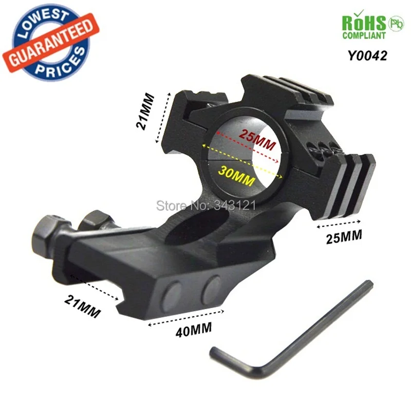 

1PC Y0042 25mm/30mm Ring Scope Tube Flashlight Laser 21mm extend Picatinny Weaver Mount Weaver Rail Mount Adapter