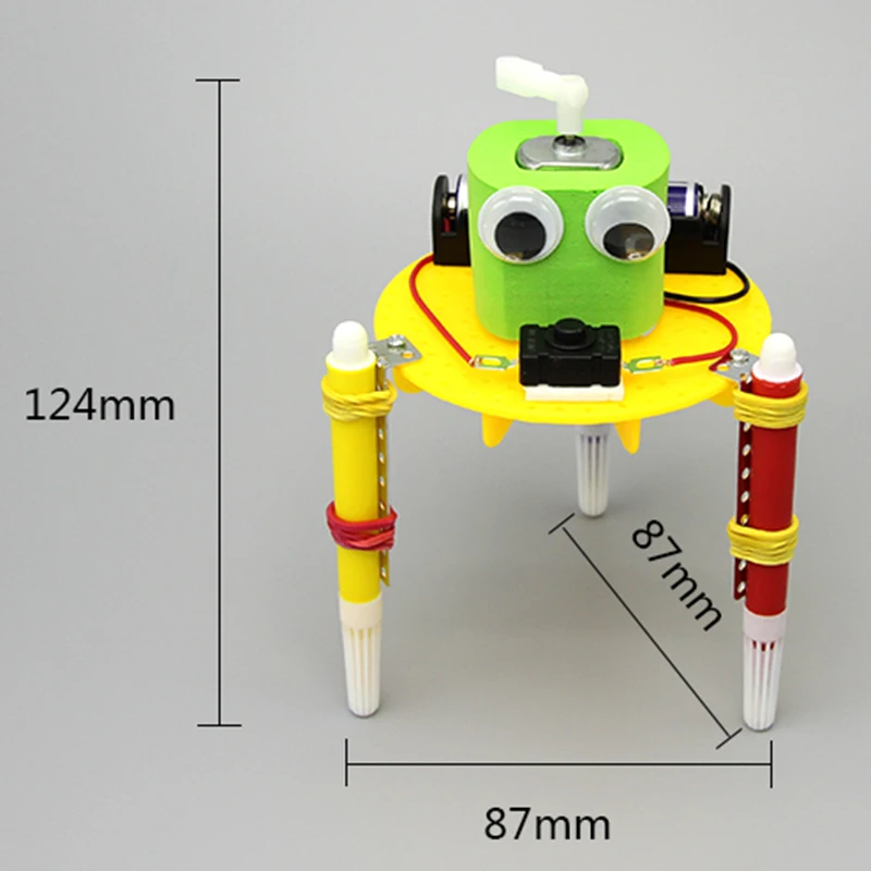 Творческие научные Gizmo DIY граффити Робот дети головоломки собраны ручной работы игрушка просто физики Учебные ресурсы