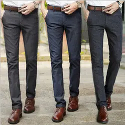 Для мужчин S Штаны Повседневные платья Штаны формальный мужской костюм брюки осенние брюки Для мужчин Хлопковые Брюки Одежда узкие брюки