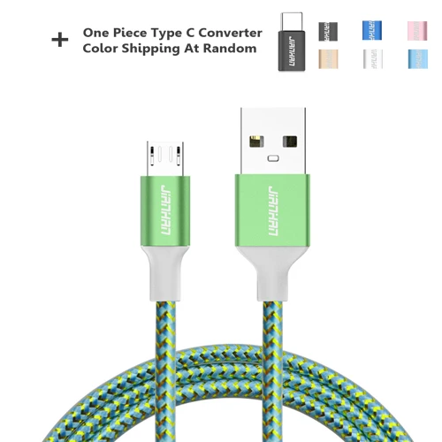 2 в 1 микро USB кабель 5V2A Быстрая зарядка USB type C для huawei samsung Galaxy S7 Xiaomi Redmi4 htc OPPO LG Andorid Phone - Цвет: Green