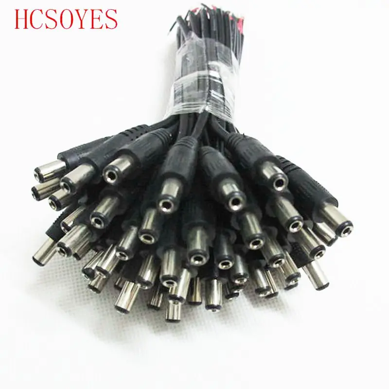 

DC power Plug Adapter Female male led connector Cable Pigtail Plug Wire for 3528 5050 LED Strip CCTV IP camera DC 5.5x2.1
