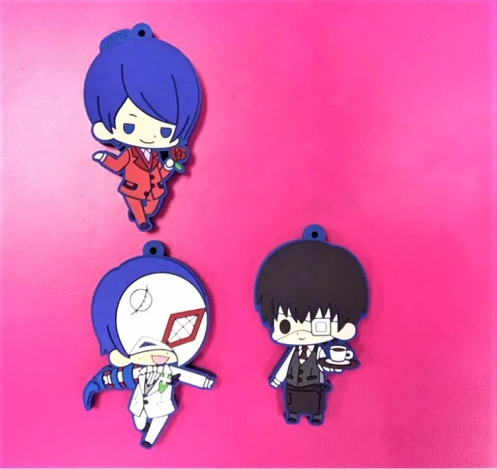 G623 Tokyo Ghoul Original Japanese anime figure rubber Silicone mobile phone charms keychain strap