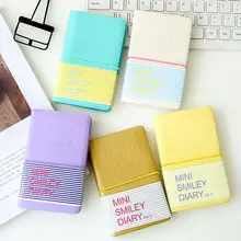 Cute Students Stationery Notebooks Leather Smile Face Spiral Colourful Paper Notepad Daily Planners travel journal filofax