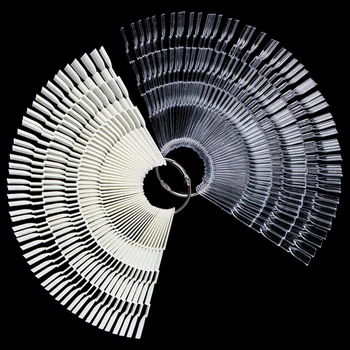 

150Pcs Color Card False Nail Tips Transparent Natural Color Nail Art Practice Display Tools