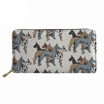 

Noisydesigns Wallets Great Dane Print Ladies Long Cluth Phone Money Purse for Females Girls Kawaii Card Holder Coin Pocket canta