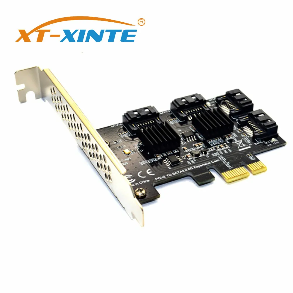 Настольный PCI-E к Sata3.0 6G PCI Express контроллер карты 4 порта плата адаптера расширения SATA плата с радиатором для ПК