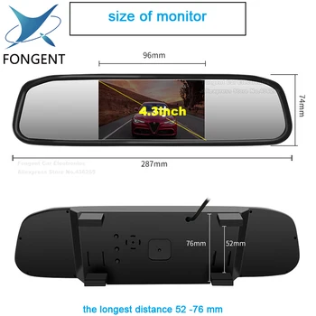 

Fongent 4.3" Parking Vidicon Rearview Mirror Car Monitor Camera Car CCD Night Vision Backup Rear View wireless Camera Waterproof