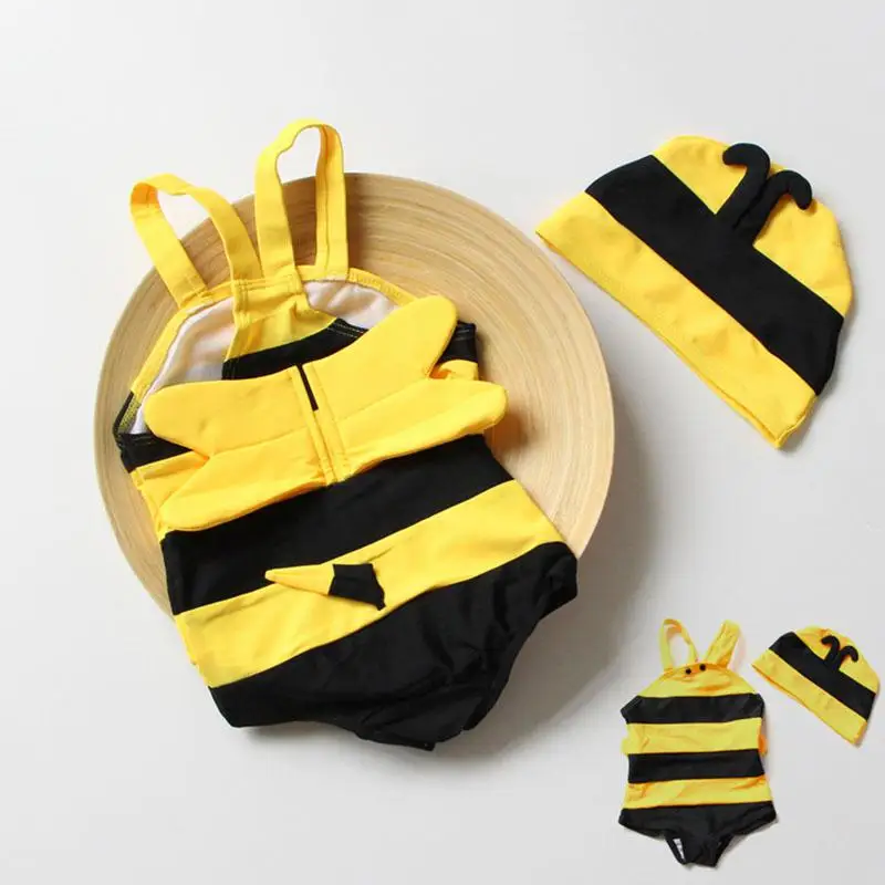 Dragonpad/детский летний слитный купальник в форме пчелы для маленьких мальчиков и девочек; Горячая весенняя одежда для плавания
