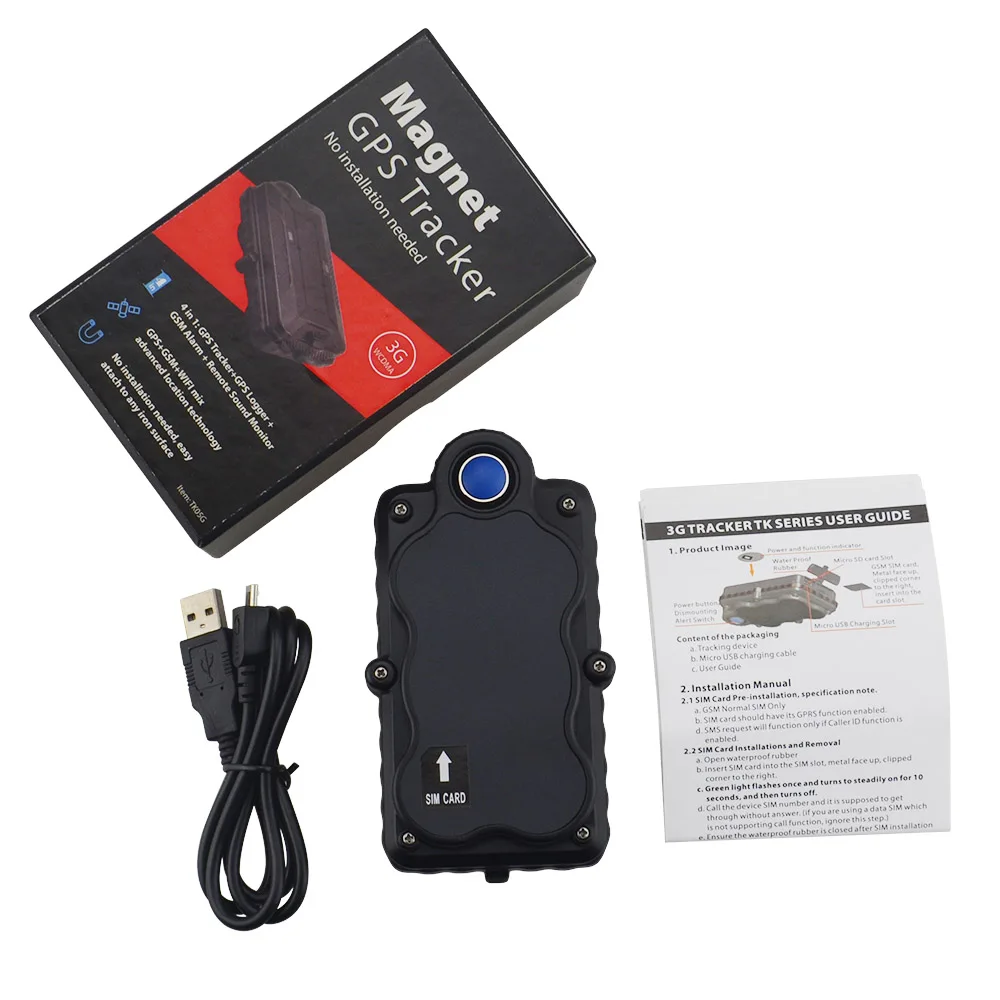 

3G GPS Tracker 5000mAh Rechargeable Battery Powerful Magnet Waterproof Ipx7 Free Tracking Software TK05G for Personal or Vehicle