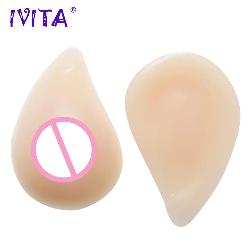 

IVITA 500g High Quality Soft-Touch Realistic Silicone Breast Forms Fake Boobs Fake Breasts For Crossdresser Shemale Mastectomy