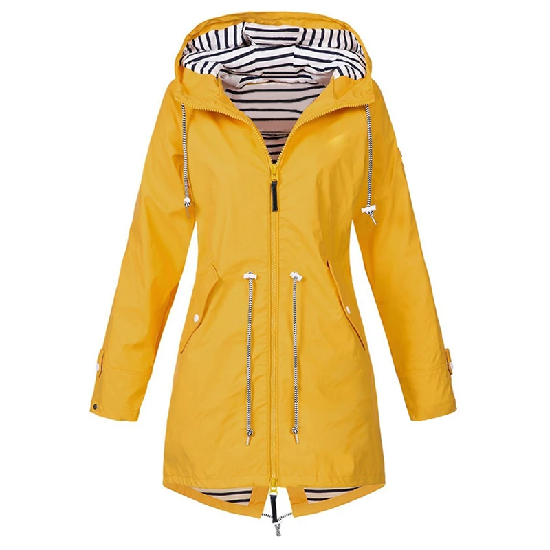 CALOFE, Женская куртка, пальто, водонепроницаемая переходная куртка, уличная походная одежда, легкий плащ, женский плащ - Цвет: yellow