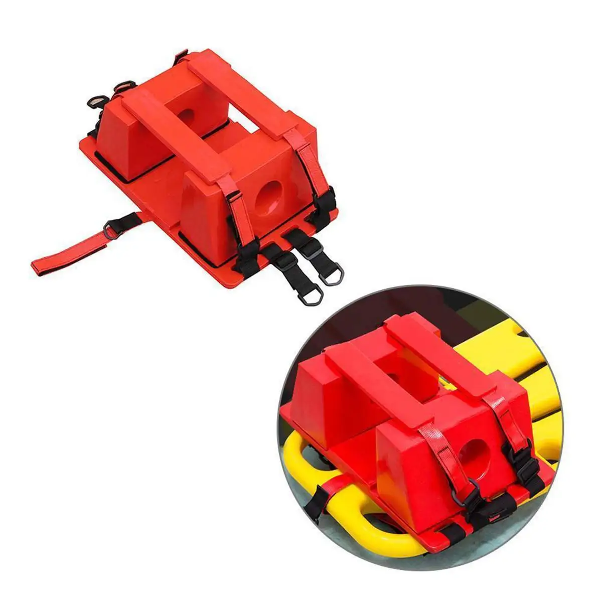 

Red Emergency Rescue Head Fixator Water Rescue Stretcher Plate Head Immobilizer Swimming Pool Aid Equipment For EMS/EMT Supply