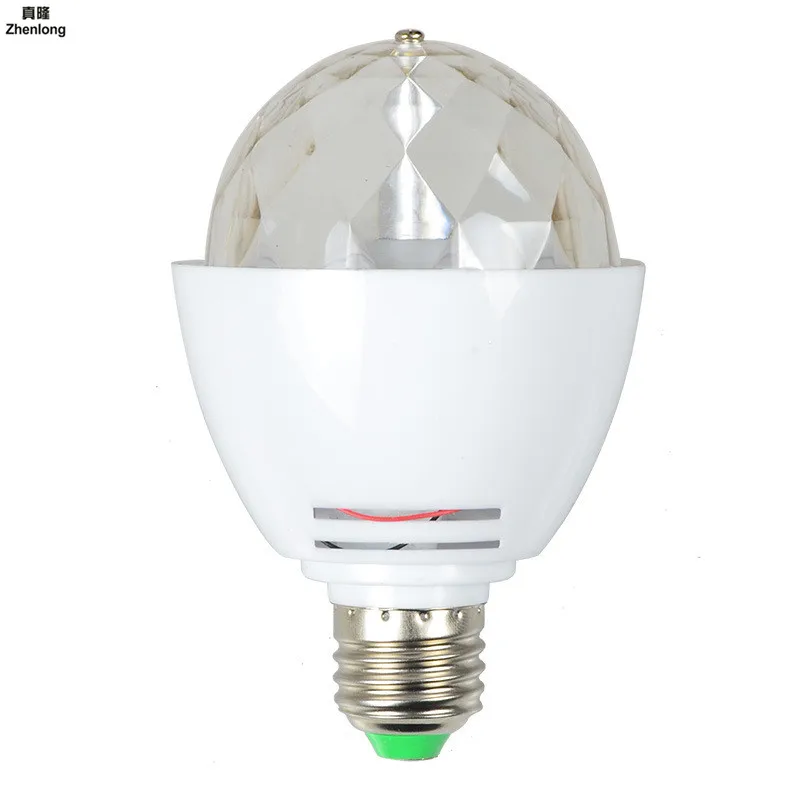 E27 B22 3W AC90 260V цветной Авто вращающийся RGB светодиодный сценический светильник