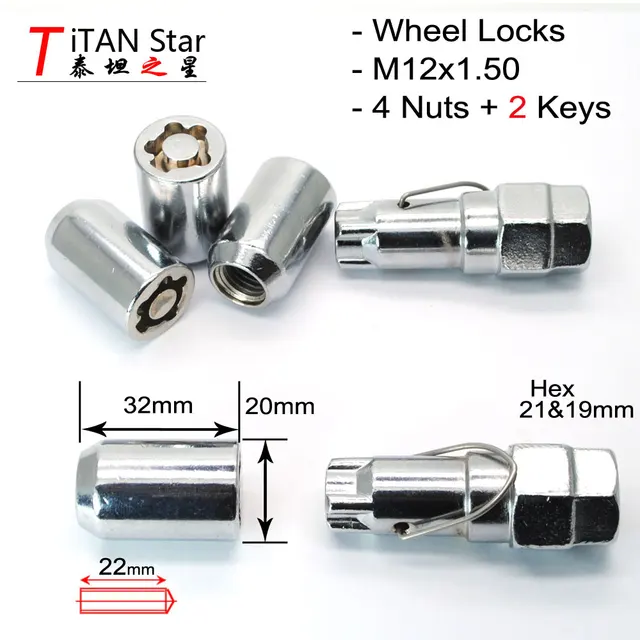 4nuts 2keys 12x1 5 M12 1 Wheel Locks Anti Theft Lug Nuts For Buick 4nuts 2keys 12x1 5 M12 1 Wheel Locks Anti Theft Lug Nuts For Buick Cruze Ford Focus Kuga Opel Astra J Kia Hyundai Mazda In Bolts From Automobiles