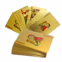 Специальный дизайн Роскошные взрослых Коллекция 24 К золото фольга игральные карты для покера карты Best подарок Прямая доставка