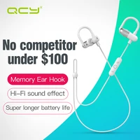 QCY QY11 한정판 오프 화이트 스포츠 블루투스 V4.1 헤드폰 귀 후크 헤드셋 무선 블루투스 마이크