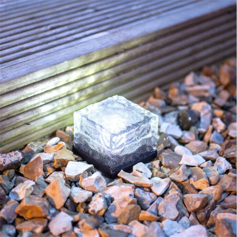 

Waterproof LED Solar Lights Underground Ice Light New Year Christmas bar Garden floor lamp outdoor deck buried lights Decor