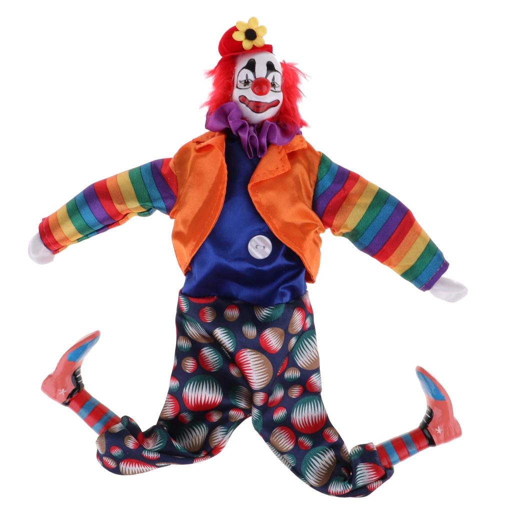 2Pcs Fashion Porcelain Clown Doll Halloween Christmas Decoration Souvenir Collections Friends Gift Home Table Decor