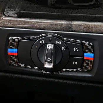 

Carbon Fiber Car Interior Headlamp Switch Frame Covers Stickers High-quality Auto Car Accessories For BMW E90 E92 E93 3 Series