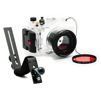 

For Sony RX100 DSC-RX100 40m/130ft Waterproof Underwater Housing Case Cover + Diving handle + Filter