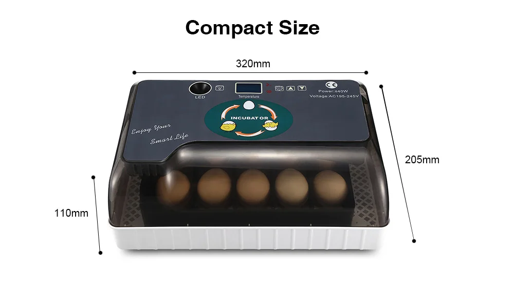 Практичные яйца большой емкости мини инкубатор для курицы птицы перепелиных индейки домашнего использования автоматический поворот яиц