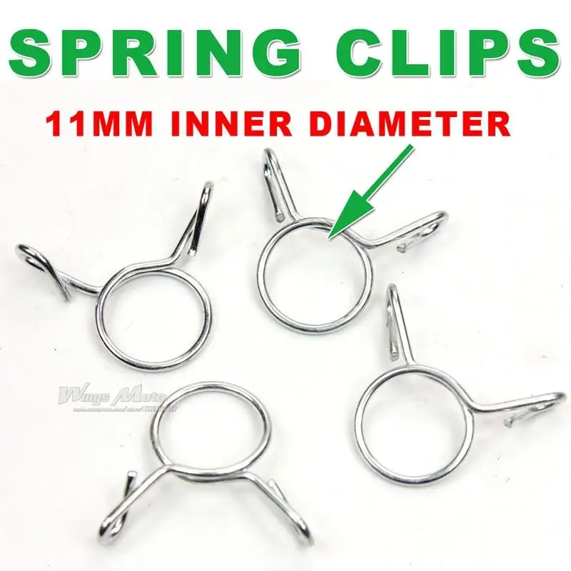 4pcs 11mm Motorcycle Scooter ATV Fuel Line Hose Tubing Spring Clips