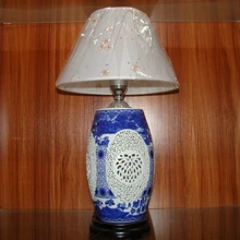 Цзиндэчжэнь китайская фарфоровая Керамическая Настольная лампа винтажная декоративная прикроватная лампа для гостиной Свадебная настольная лампа ретро настольная лампа