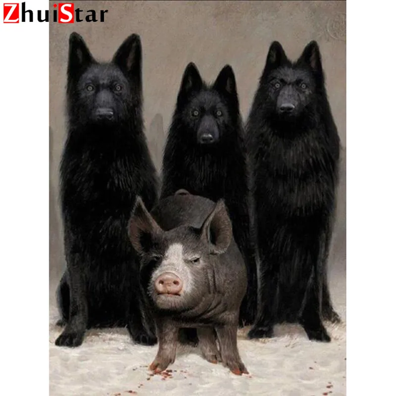 

5D DIY Diamond Painting Animals Paintings Of Rhinestones Mosaic Full Square Beadwork Diamond Embroidery Pig Home Decor XY1