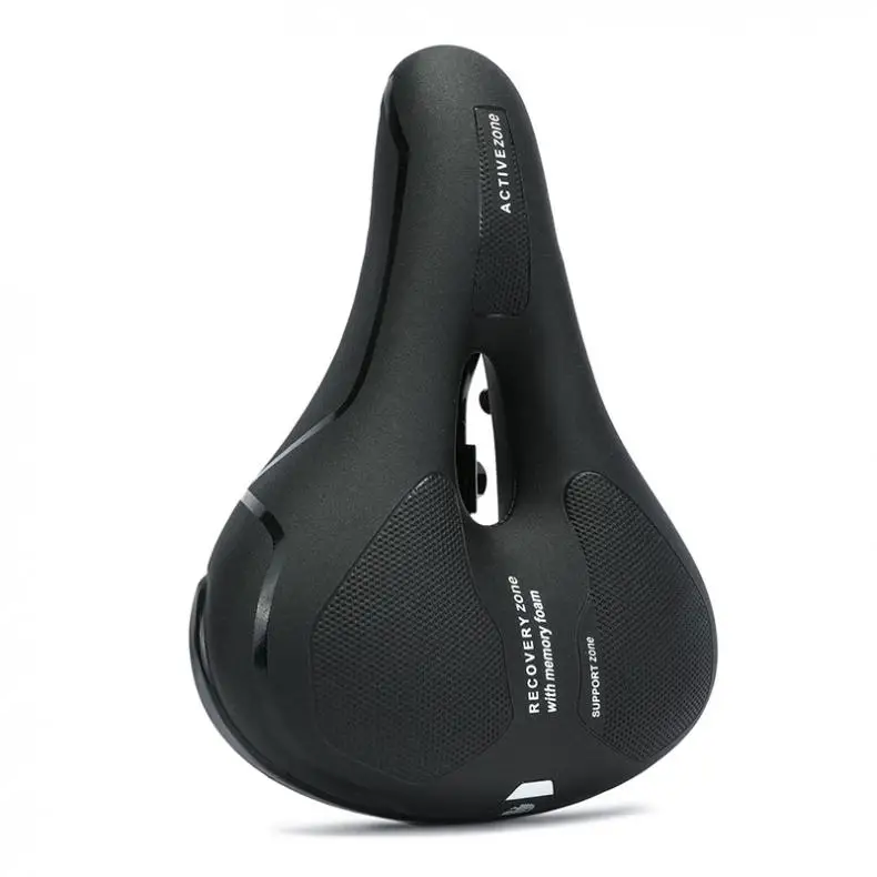Унисекс черное велосипедное седло MTB Спортивное полое дышащее пены памяти губки ecushion велосипедное седло