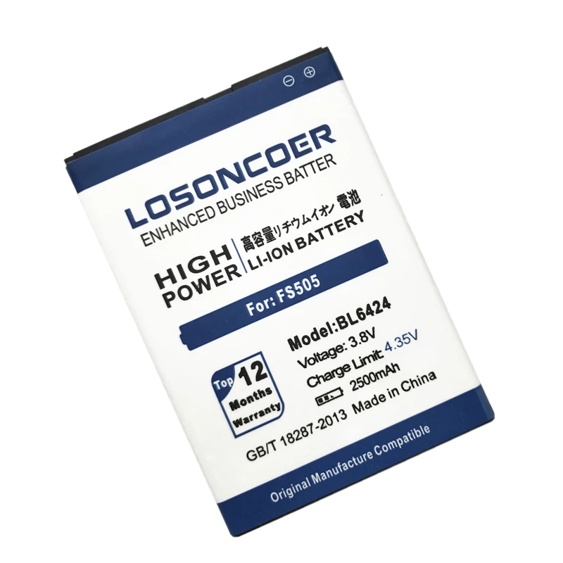 Сменный аккумулятор LOSONCOER 2500 мАч для FLY FS505 Nimbus 7 BL6424 BL 6424 аккумуляторы стандартных