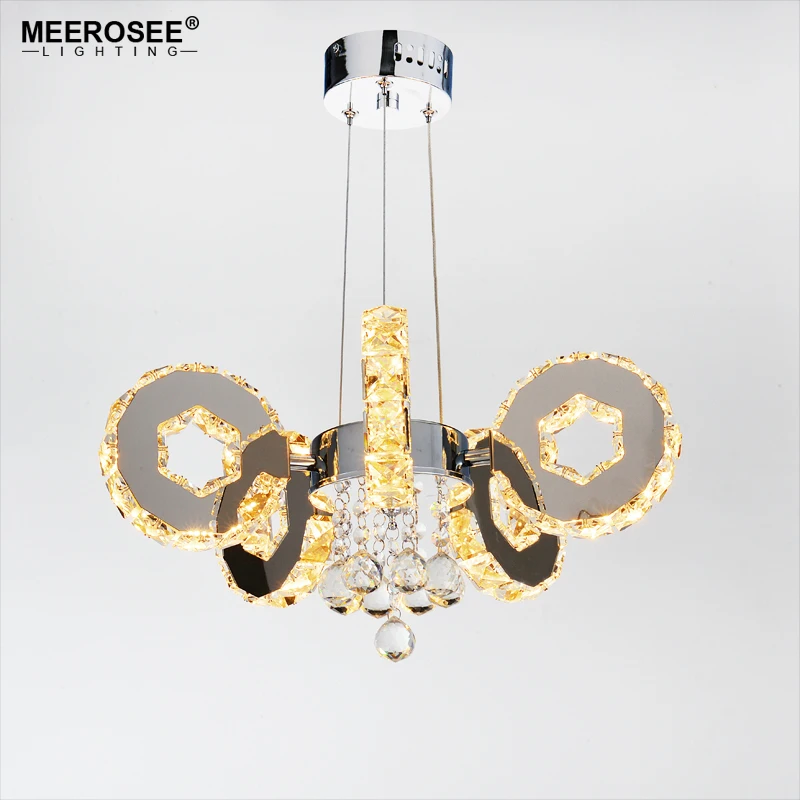 

Modern LED Crystal Chandelier 5 Rings Suspension Light Fixture LED Drop Lustre for Hotel Project Home Decoration LED Luminaire