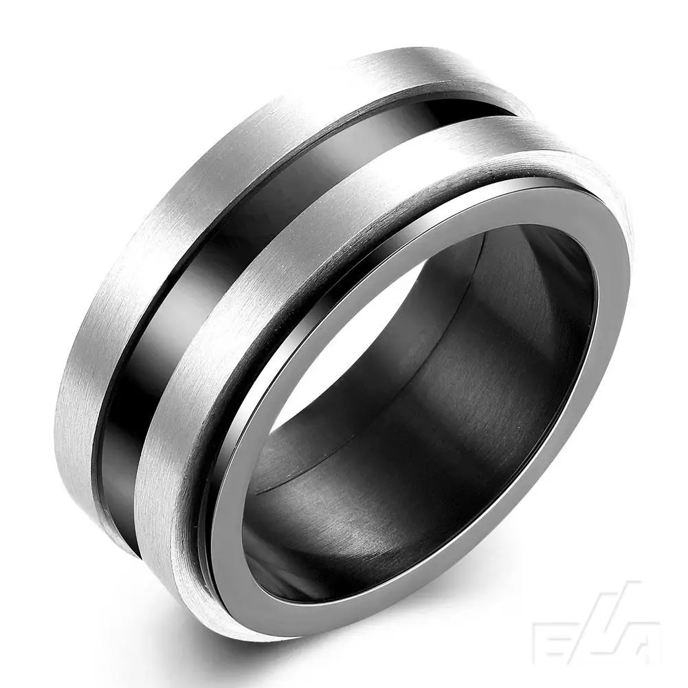 Never Fade Titanium Steel Fashion 10mm Rings For Men Finger Ring Black