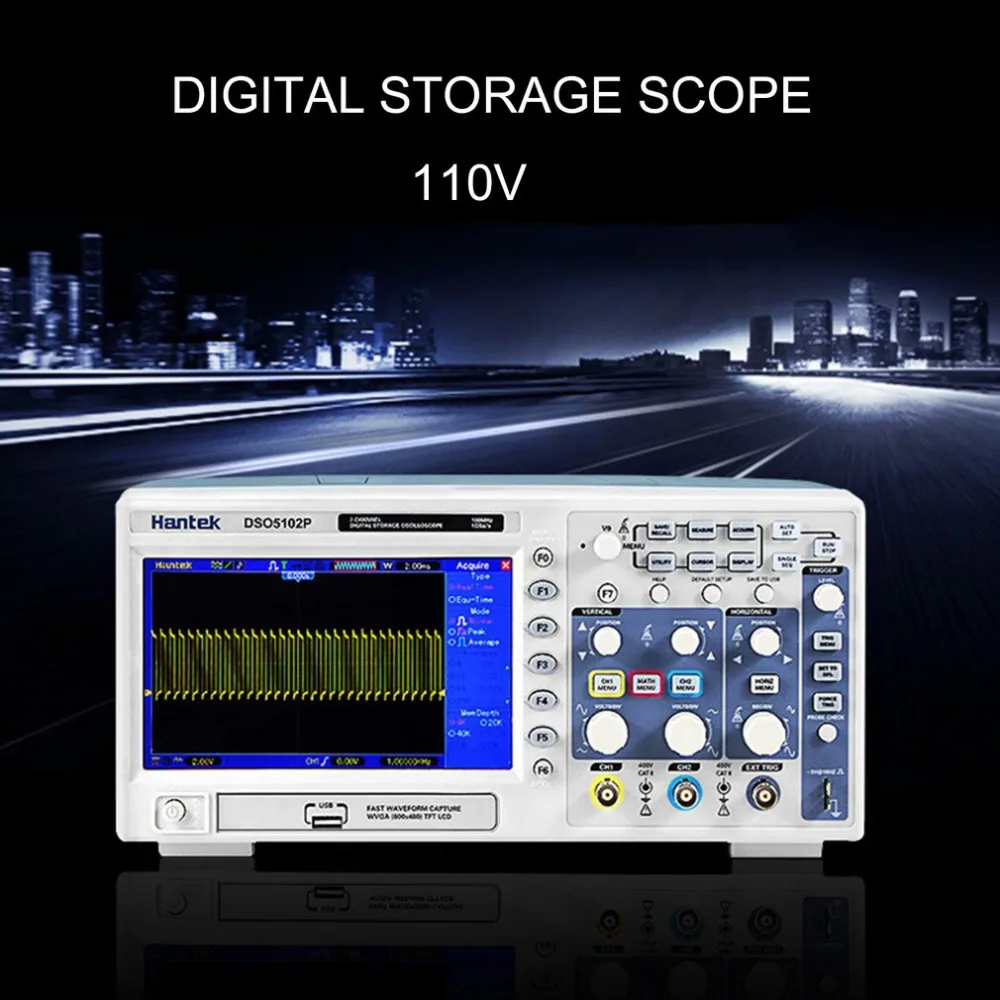 DSO5102P Цифровой осциллограф 100 МГц 1Gsa/S 2 CH 7 &quotTFT дисплей USB WD Портативный Ручной