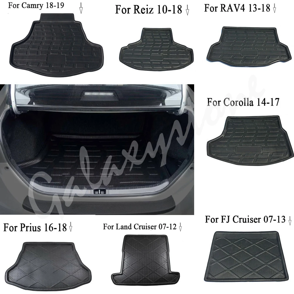 

Rear Trunk Cargo Linear Floor Mat For Toyota Camry Corolla FJ Land Cruiser Highlander Prado