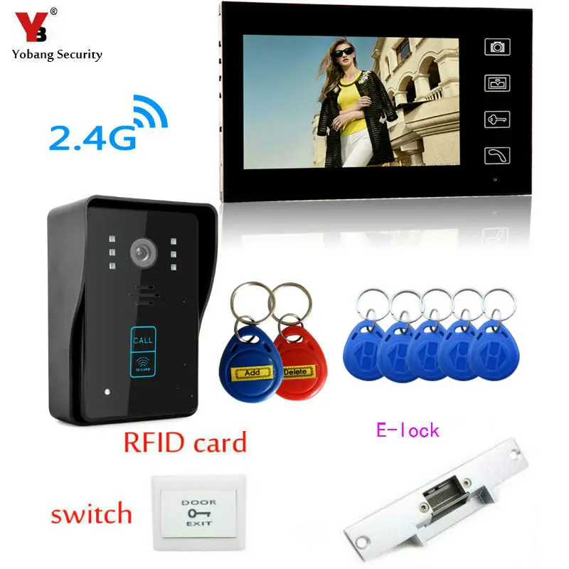 Yobang Security 7 inch Wireless Video Doorbell Intercom 1 to 1 Home Wireless Video DoorBell Dooor Bell Door Video Intercom Yobang Security 7 inch Wireless Video Doorbell Intercom 1 to 1 Home Wireless Video DoorBell Dooor Bell Door Video Intercom