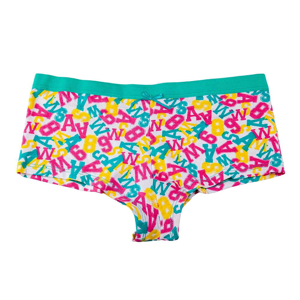 FUNCILAC боксер для Для женщин хлопковые трусы сексуальные Boyshort Письмо печати