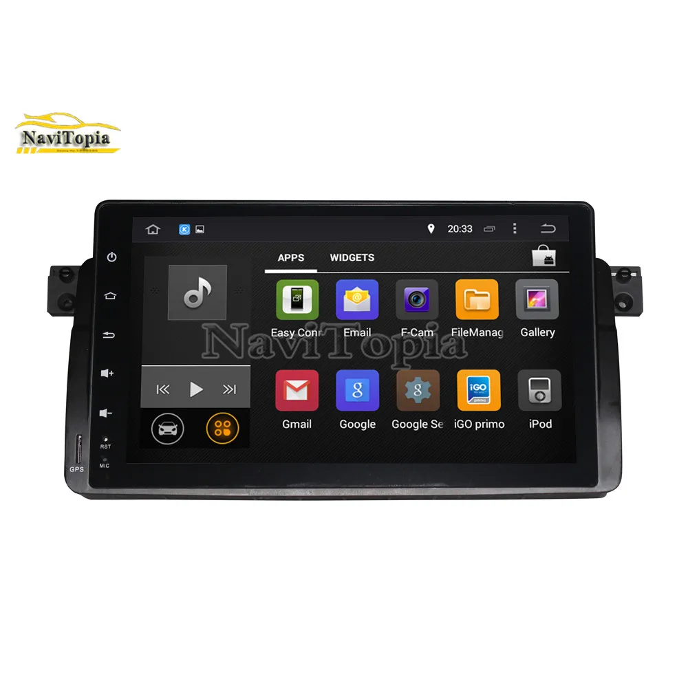Top NAVITOPIA 9inch 4G RAM 64G ROM PX6 Six Core Android 9.0 Car DVD GPS for BMW E46/M3 for BMW 3 series 1998 1999 2000 2001-2005 3