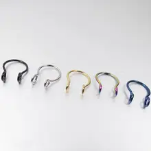 1 шт. u-образное кольцо из искусственного золота кольцо для носа из нержавеющей стали с титановым покрытием кольцевой Пирсинг клипса для ушей ювелирные изделия для тела 20 г