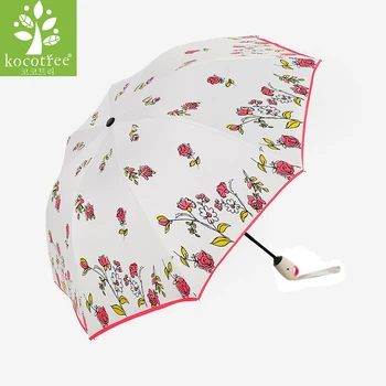 

Windproof Anti-UV Sun 2019 Fashion Women Automatic Umbrellas Parasol Ladies Rain Umbrella Flower Folding Umbrella WZP114