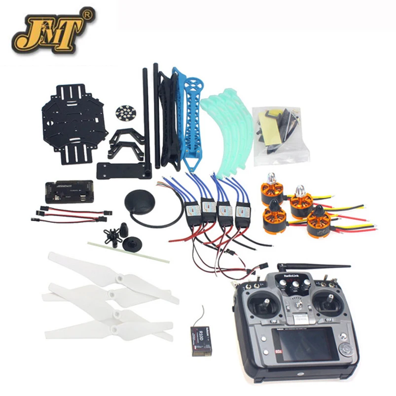 

JMT RC Drone Quadrocopter 4-axle Aircraft Kit 500mm Multi-Rotor Air Frame 6M GPS APM2.8 Flight Control AT10 Transmitter