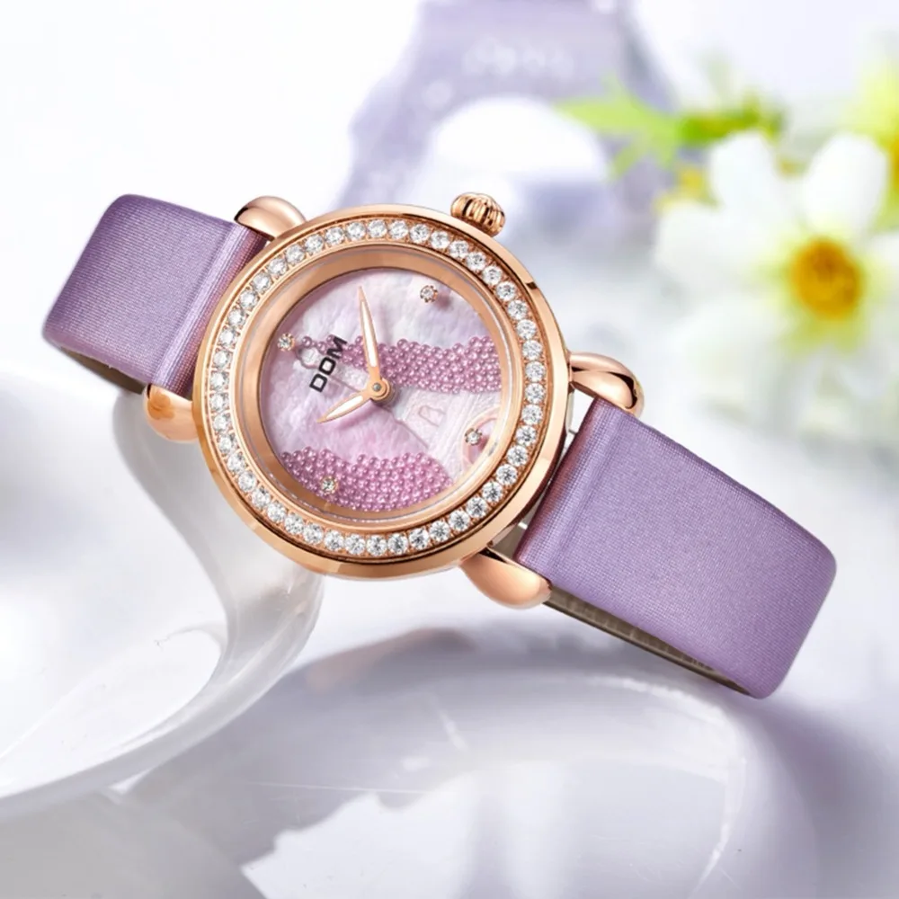 

DOM brand creative luxury women's waterproof watch sapphire crystal lady quartz wristwatch Paris Eiffel Tower series bracelet
