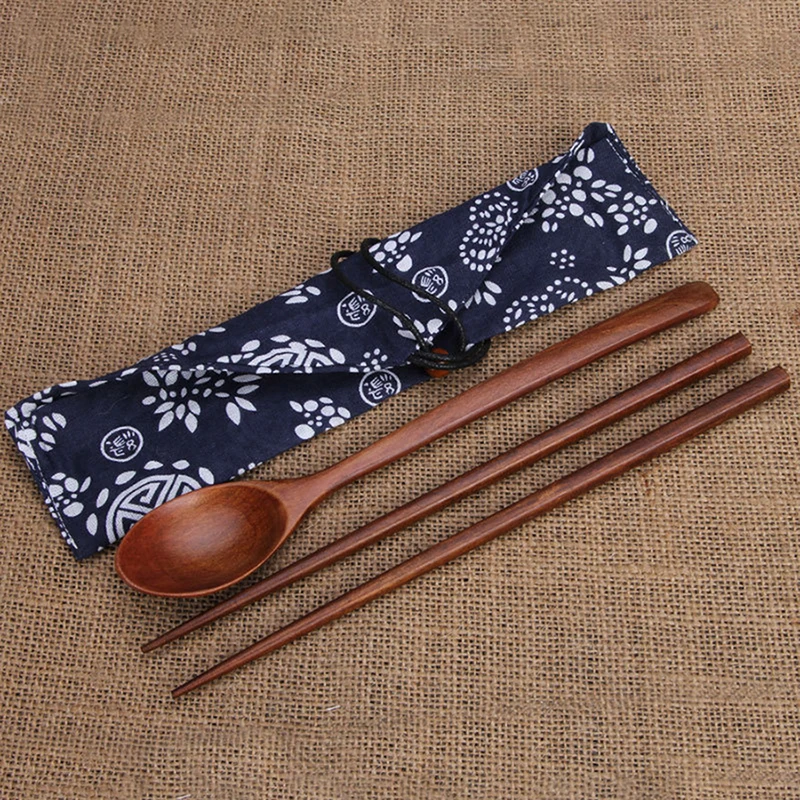 

Chinese Chopsticks Environmentally Friendly Portable Wooden Cutlery Sets Wooden Chopsticks And Spoons Travel Suit