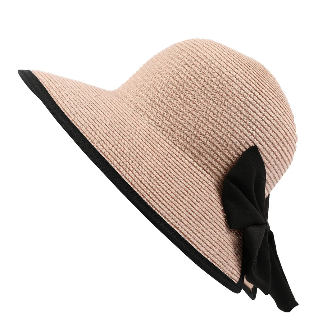 Feitong Женская Легкая однотонная летняя солнцезащитная Кепка для отдыха s Мужская Гангстерская шляпа, Пляжная соломенная шляпа от солнца# Y25