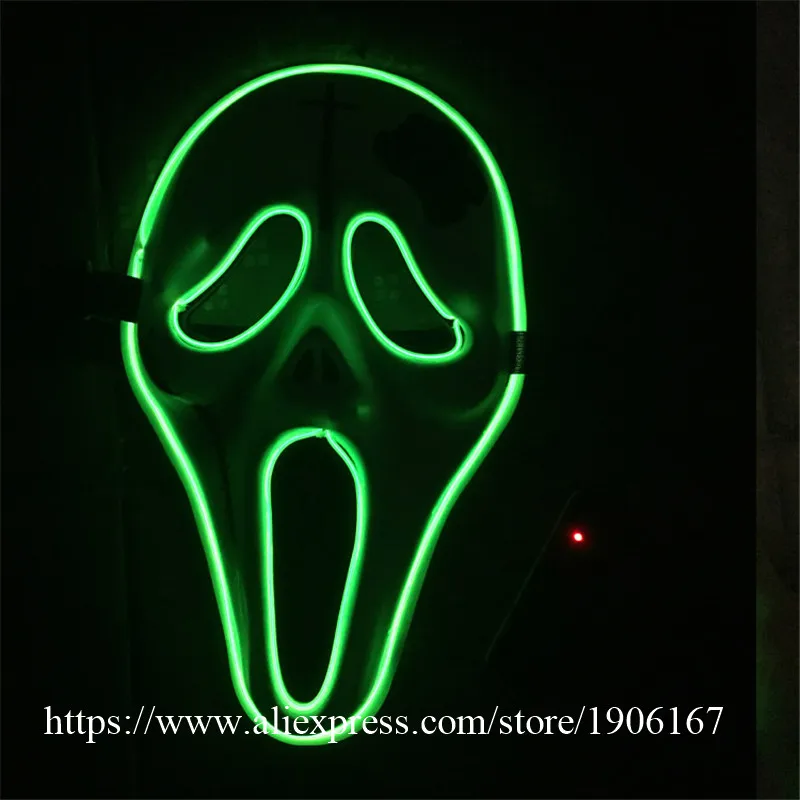 

Newest EL wire Flashing fashion Party mask luminous halloween mask LED mask gift mask for event stage performance dance show
