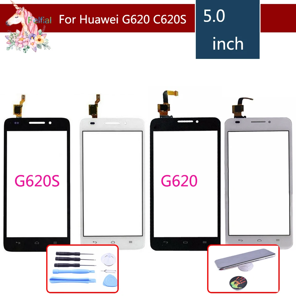 

5.0" For Huawei Ascend G620 G620S LCD Touch Screen Digitizer Sensor Outer Glass Lens Panel Replacement