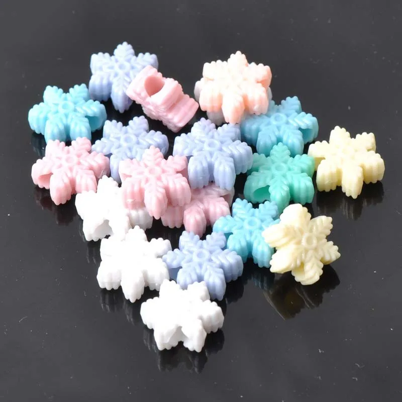 

15mm 100pcs mixed Acrylic Snowflake spacer beads for handmake jewelry making YKL0027