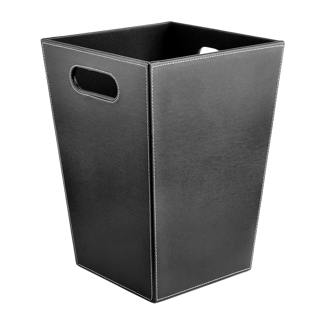 

HIPSTEEN Square Shape Solid Color PU Wastebasket Paper Basket Trash Can Dustbin Garbage Bin Without Lid Storage Cabinet Bins