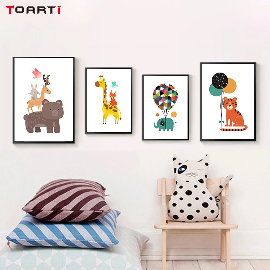 Cartoon Animals Canvas Painting  (2)